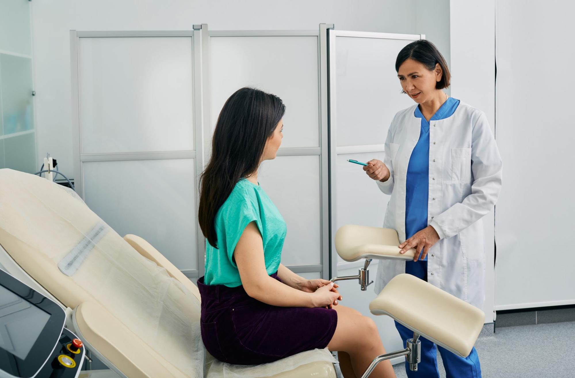 Young woman during an appointment with her gynecologist